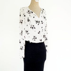 Banana Republic Floral & Swiss Dot Blouse